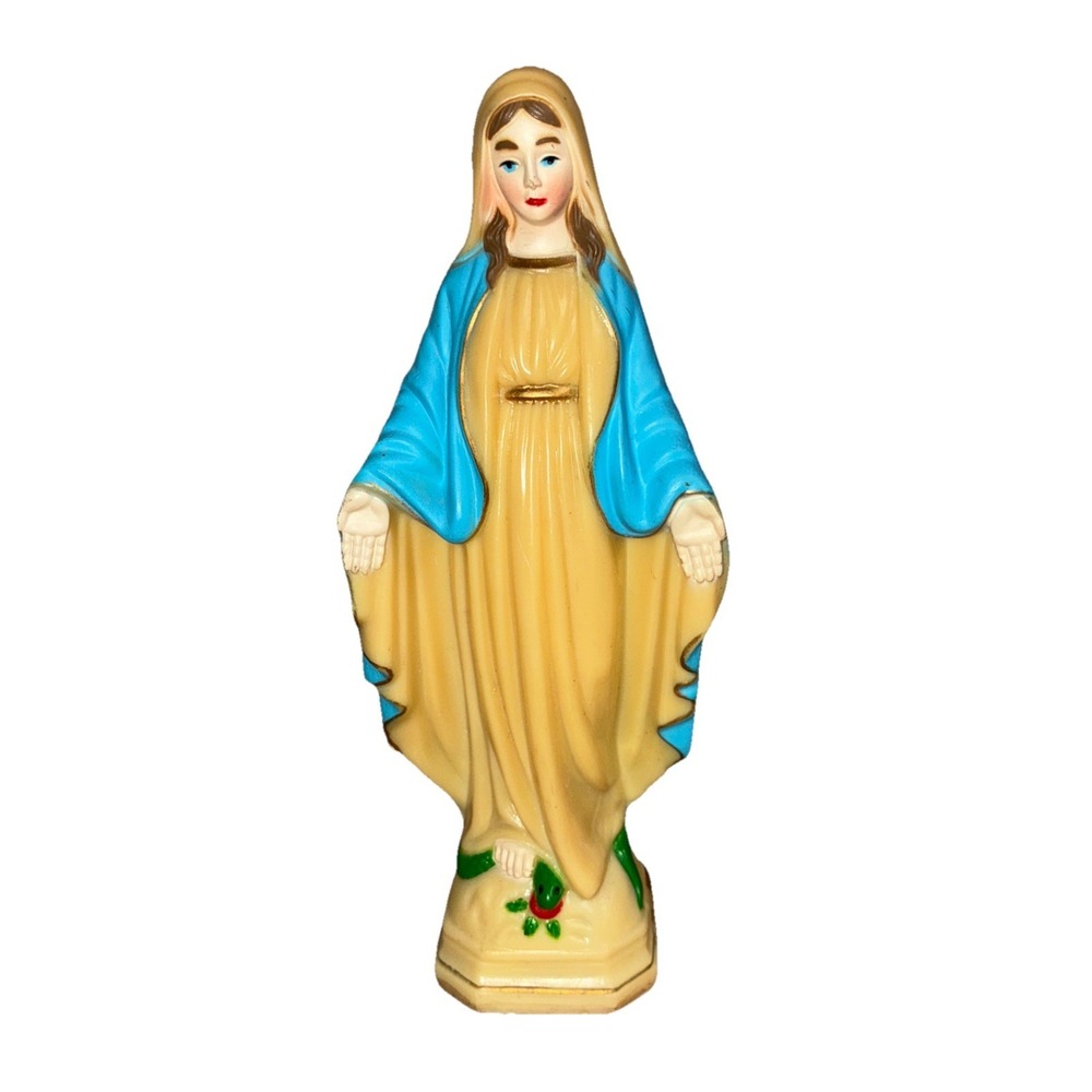 Virgin Mary‎ Snake Lady of Grace 6" Dashboard Plant Statuette Plastic  Vintage